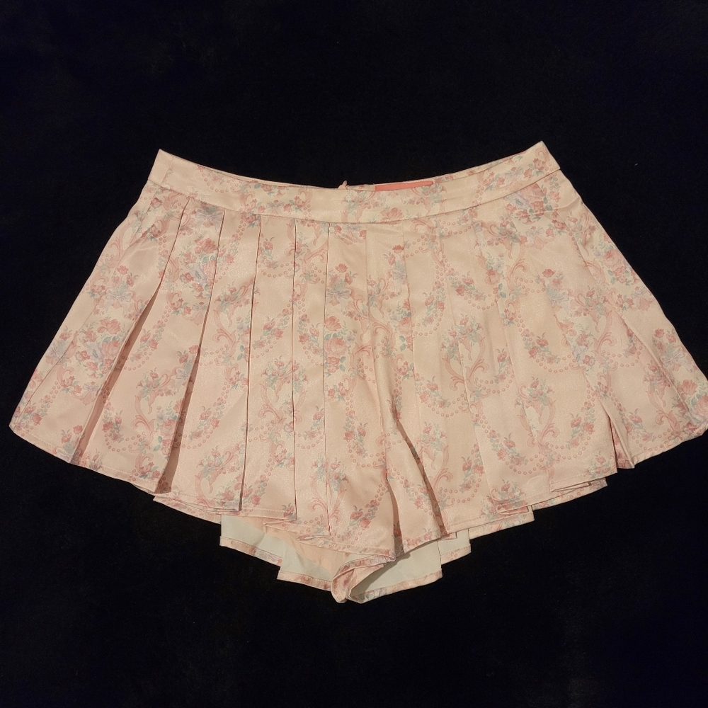 Sugar Thrillz Pink Floral Pleated Shorts